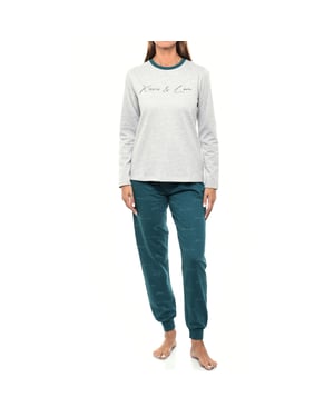 KLP2 Vrouwen Lange Mouwen Pluche Winterpyjama