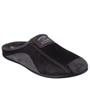 Cotswold Heren Westwell Slip On Mule Slippers (Zwart)