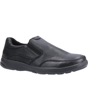 Hush Puppies Heren Aaron Slip On Leren Schoen (Zwart)