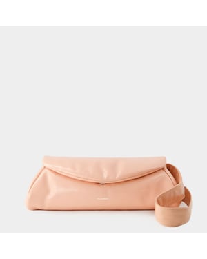 Cannolo Grande Gevoerde Hobo Tas - Jil Sander - Leer - Perzik Parel