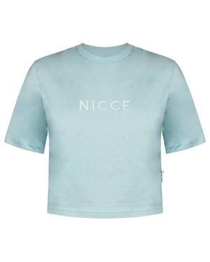 Niccee Womens Aqua Blue Cropped T-shirt