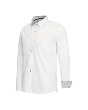Cappuccino Italia Overhemden Stretch Overhemd Ancona Wit