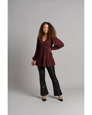 Tuniek met bloemen - Rood
