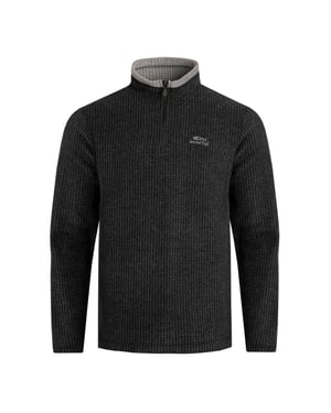 Weird Fish Heren Newark Grid Eco Friendly Quarter Zip Fleece Top (Gewassen Zwart)