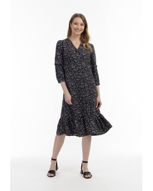 midi-jurk met bloemenprint van usha