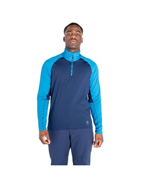 Dare 2B Heren Fuser Core Stretch Half Zip Thermo Top (Nightfall marine/donker methylblauw)