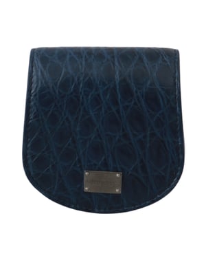 Dolce & Gabbana Blue Holder Pocket Wallet Blue Exotic Skin Condoom Men's Case
