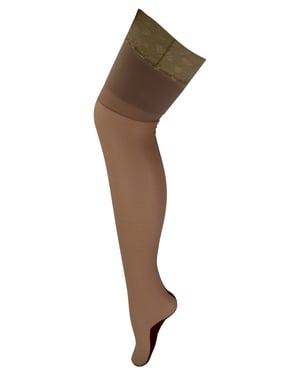 Hoog getailleerde doorschijnende panty voor dames glanzend - Naakt / Zwart