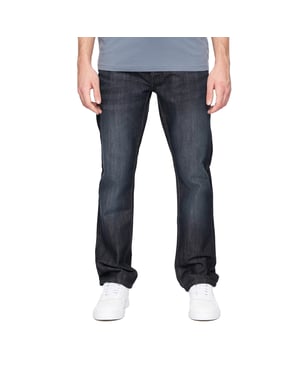 Crosshatch Heren New Techno Denim Jeans met reliëf (Donkere wasbeurt)