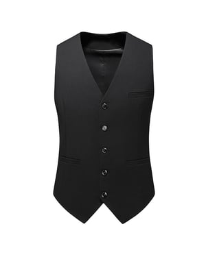 Slim Fit Effen Kleur Mode Vest Zwart