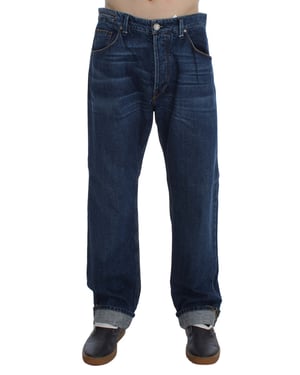 Acht Heren Blue Wash Katoenen Baggy Loose Fit Jeans