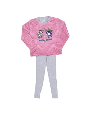 Winterpyjama met getufte afwerking en V-hals 3176 meisje