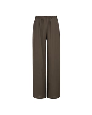 Khaki Elegance broek met wijde pijpen