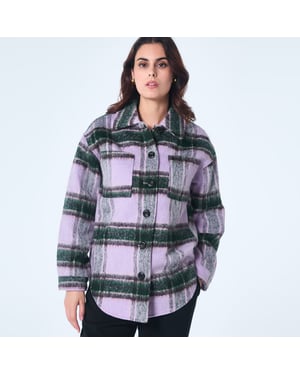 Oversized tartan jasje