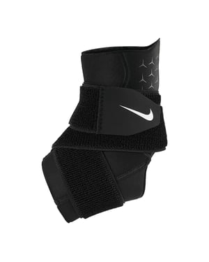 Nike Pro compressie-enkelbandage (Zwart/Wit)