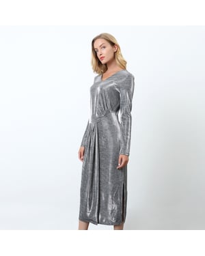 Asymmetrische glinsterende cocktailjurk