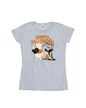 Disney Dames/Dames Winnie The Pooh en Knorretje Vrolijk Halloween T-shirt van katoen (Sportgrijs)