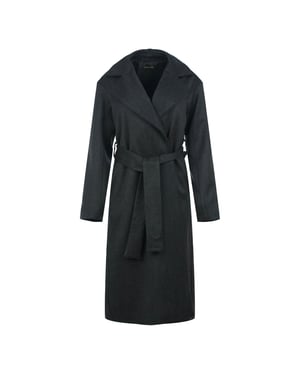 Verfijnde onyx-trenchcoat van wolmix
