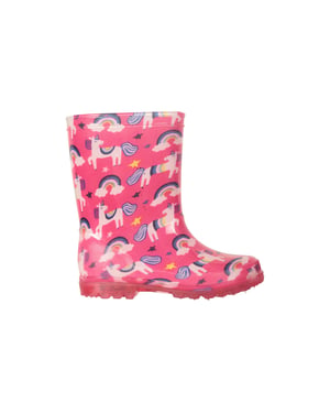 Mountain Warehouse Kinder/Kinder Splash Unicorn en Regenboog Lichtgevende Wellington Laarzen (Helder Roze)