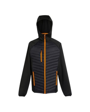 Regatta Heren Navigate Quilted Hybride Jas (Zwart/Oranje Pop)