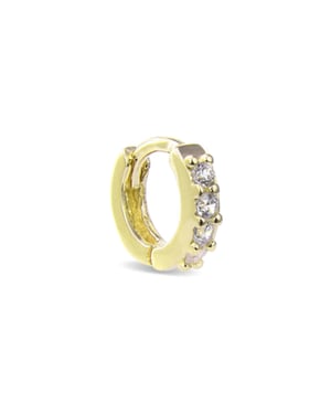 Piercing Luxenter, Ansung Sterling Zilver 925 en Briljant Zirkonia afgewerkt in 18 karaat geel goud
