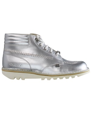 Kickers Throwback Enkellaarsjes Dames Zilver