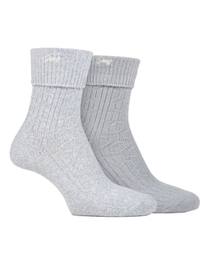 Dames Turn Cuff Sokken | Jeep | Wandelsokken Dames, Comfortabele Prestaties Polyester Sokken - Slate / Wit