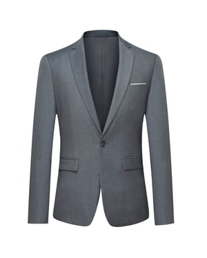 Donkergrijze casual blazer, slim-fit zakelijke blazer