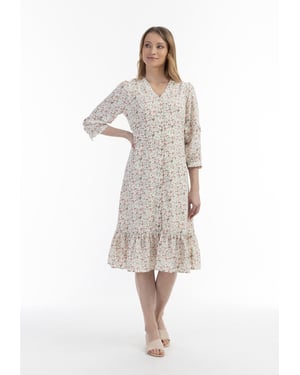 midi-jurk met bloemenprint van usha