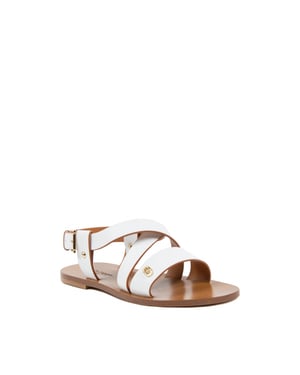 Dee Ocleppo Womens Flat Sandal White OC3501 White Calf