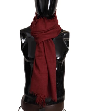 Dolce & Gabbana Rode DG Kroon Kasjmier Zijde Sjaal Fringe Wrap Mannelijke Sjaal