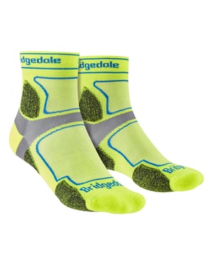 Bridgedale - Heren Trail Running Ultralight T2 Coolmax Sport 3/4 Crew Sokken - Geel