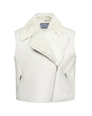 Dreimaster Leren vest Dames wolwit
