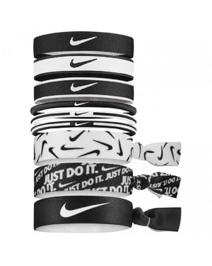 Nike Unisex haarband voor volwassenen (set van 9) (Zwart/Wit)