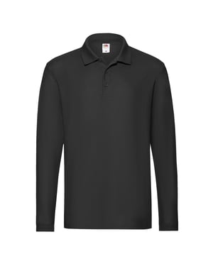Fruit of the Loom Heren Premium poloshirt met lange mouwen (Zwart)