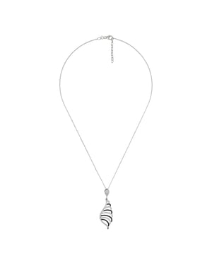 Orphelia Dames 925 Sterling Zilveren Ketting met Hangertje - Zilver/Zwart ZH-4839