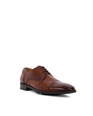 Dune Suffix Leren Heren Veterschoenen In Donkerbruin