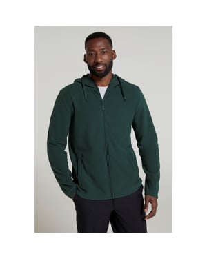 Mountain Warehouse Heren Camber Fleece Full Zip Hoodie (Donkergroen)