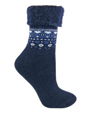 Thermische bedsokken voor dames Een maat - Indigo