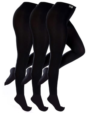 THMO - Set van 3 thermo leggings met fleece voering voor dames - Zwart