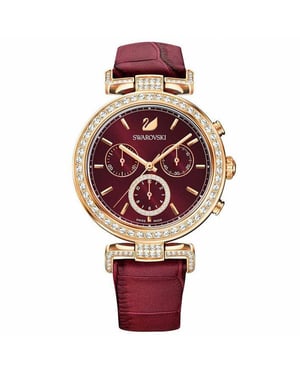 Swarovski 5416701 Era Journey Donkerrood Roségoudkleurig PVD dameshorloge