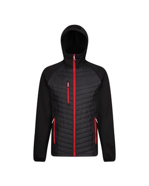 Regatta Heren Navigate Quilted Hybride Jas (Zwart/Klassiek Rood)