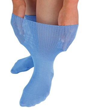 Dr.Socks - Extra brede bamboe oedeemsokken - Blauw