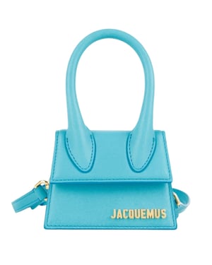 Jacquemus Le Chiquito turkooisblauwe minitas