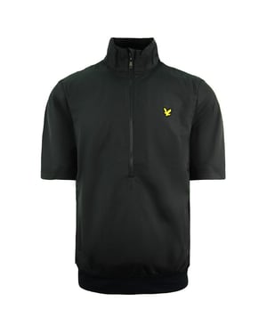 Lyle & Scott Dolar Golf Jacket 1/2 Zip Up Short Sleeve Black Heren Track Top JK1241G 572