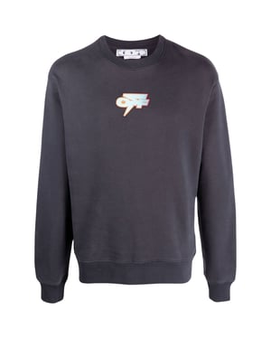Gebroken wit Thunder Skate Fit marineblauw sweatshirt met ronde hals