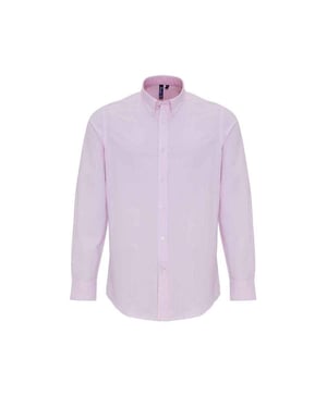 Premier Heren Stripe Oxford Overhemd (Wit/Roze)