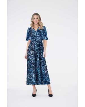 Evelyn Jurk Dierenprint Blauw