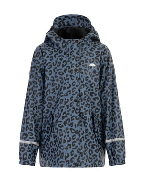 Schmuddelwedda Regenjas Meisje Blauw grijs zwart Leeuw