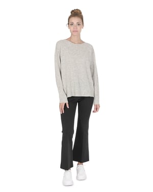 Crown Of Edinburgh Cashmere Dames Oversized Boothals Trui Coe 008 Grijs Melange
